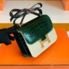 Hermes Constance Shiny Alligator crocodile 6Q jade green Gold Hardware 18cm Full Handmade