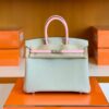 Hermes Birkin Togo & Swift Pearl grey & 3Q Pink Silver Hardware 25cm Full Handmade