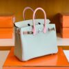Hermes Birkin Togo & Swift Pearl grey & 3Q Pink Silver Hardware 25cm Full Handmade