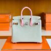 Hermes Birkin Togo & Swift Pearl grey & 3Q Pink Silver Hardware 25cm Full Handmade