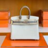 Hermes Birkin Togo Creamy White & gris ashpite Silver Hardware 25cm Full Handmade