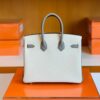 Hermes Birkin Togo Creamy White & gris ashpite Silver Hardware 25cm Full Handmade