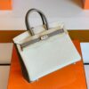 Hermes Birkin Togo Creamy White & gris ashpite Silver Hardware 25cm Full Handmade