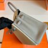 Hermes Birkin Togo Creamy White & gris ashpite Silver Hardware 25cm Full Handmade