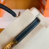 Hermes Kelly Epsom Creamy White & Black Gold Hardware 25cm Full Handmade