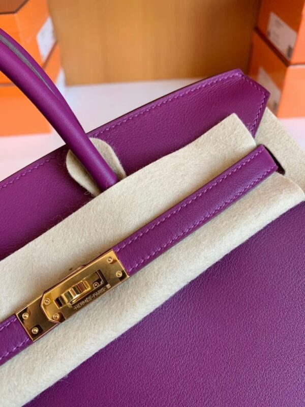 Hermes Birkin Swift actiniae purple Gold Hardware 25cm Full Handmade