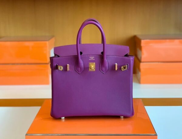 Hermes Birkin Swift actiniae purple Gold Hardware 25cm Full Handmade
