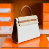 mmexport1683596011306-1024x798-1 Hermes Kelly Togo Creamy White & Golden Brown Gold Hardware 25cm Full Handmade