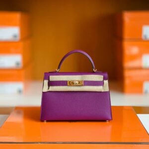 Hermes Mini Kelly Epsom P9 actiniae purple Gold Hardware 19cm Full Handmade