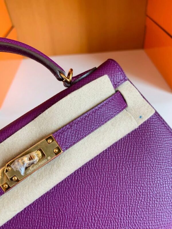Hermes Mini Kelly Epsom P9 actiniae purple Gold Hardware 19cm Full Handmade