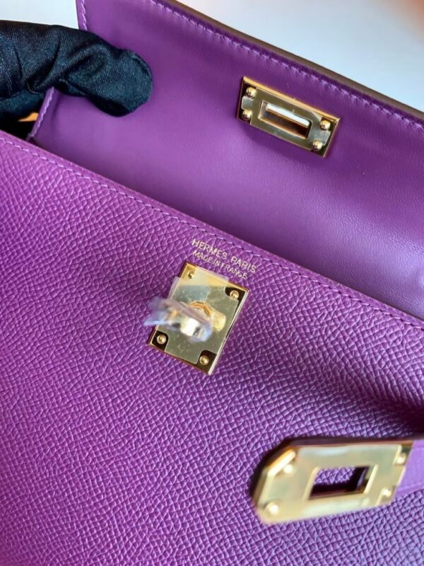 Hermes Mini Kelly Epsom P9 actiniae purple Gold Hardware 19cm Full Handmade