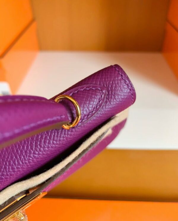Hermes Mini Kelly Epsom P9 actiniae purple Gold Hardware 19cm Full Handmade