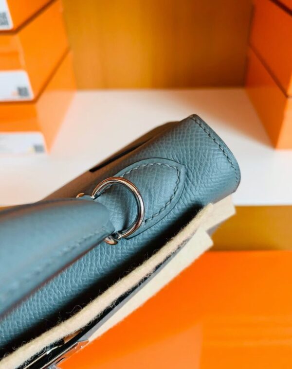 mmexport1686297609732-1-810x1024-1 Hermes Kelly Epsom 63 Almond green Silver Hardware 25cm Full Handmade