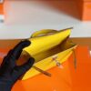Hermes Mini Kelly Chevre 9O Naples yellow Silver Hardware 19cm Full Handmade