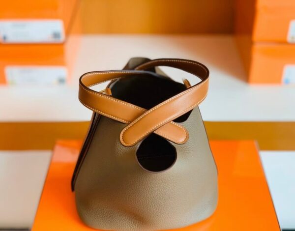 Hermes Picotin Togo CK18 Etoupe Grey & CK37 Golden Brown Gold Hardware 18cm Full Handmade
