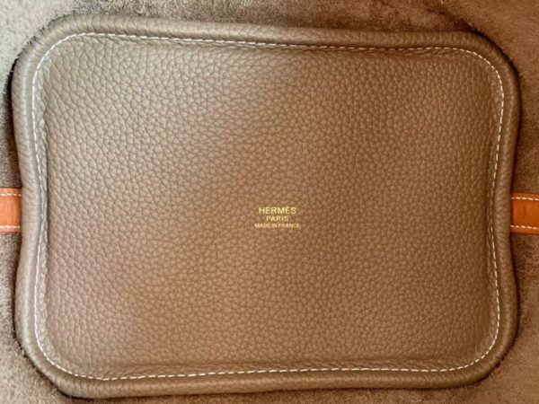 Hermes Picotin Togo CK18 Etoupe Grey & CK37 Golden Brown Gold Hardware 18cm Full Handmade