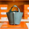 Hermes Picotin TC 63 Almond green Silver Hardware 18cm Full Handmade