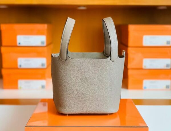 Hermes Picotin Togo m8 Griss Asphalte Silver Hardware 18cm Full Handmade