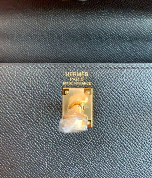 Hermes Kelly Epsom CK89 Black Gold Hardware 25cm Full Handmade