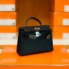 mmexport1686298847468-1024x779-1 Hermes Mini Kelly Epsom CK89 Black Silver Hardware 19cm Full Handmade