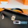 Hermes Mini Kelly Box Leather CK89 Black Silver Hardware 19cm Full Handmade