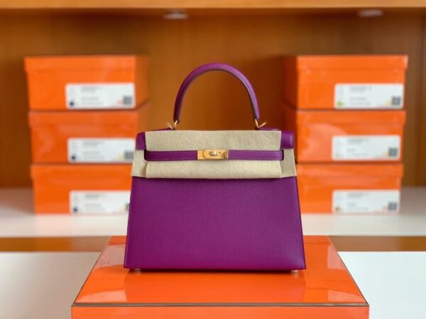 Hermes Kelly Epsom p9 actiniae purple Gold Hardware 25cm Full Handmade