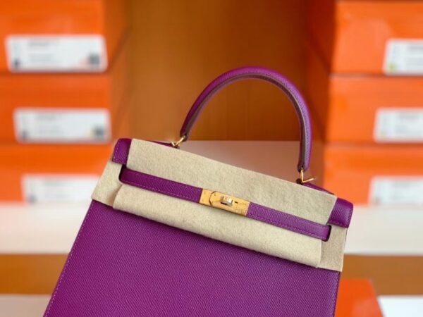 Hermes Kelly Epsom p9 actiniae purple Gold Hardware 25cm Full Handmade
