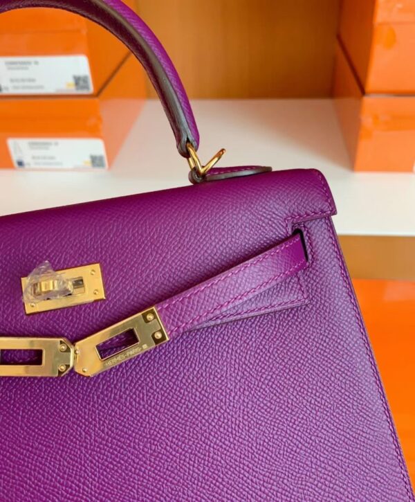Hermes Kelly Epsom p9 actiniae purple Gold Hardware 25cm Full Handmade