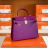 Hermes Kelly Epsom p9 actiniae purple Gold Hardware 25cm Full Handmade