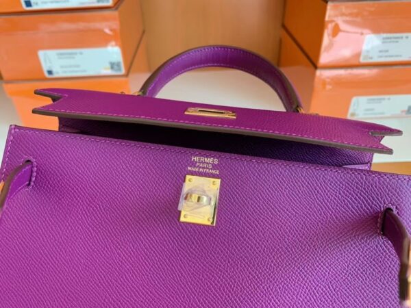 Hermes Kelly Epsom p9 actiniae purple Gold Hardware 25cm Full Handmade