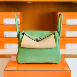 Hermes Lindy Togo 3i Avocado green Silver Hardware 26cm Full Handmade