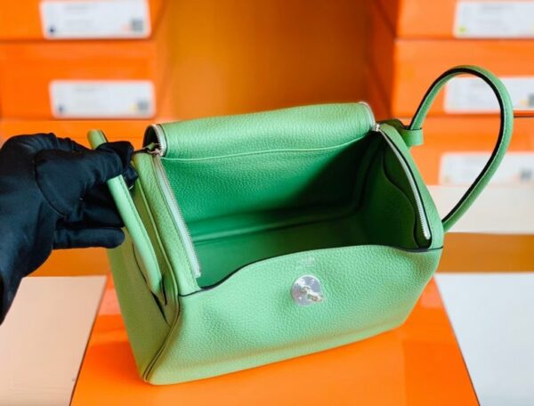 Hermes Lindy Togo 3i Avocado green Silver Hardware 26cm Full Handmade