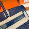 mmexport1687341762044-768x1024-1 Hermes Birkin Matte Alligator crocodile 7L Gem Blue Silver Hardware 30cm Full Handmade