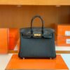 Hermes Birkin Touch Matte Alligator & Togo ck89 Noir Black Gold Hardware 25cm Full Handmade