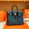 Hermes Birkin Touch Matte Alligator & Togo ck89 Noir Black Gold Hardware 25cm Full Handmade