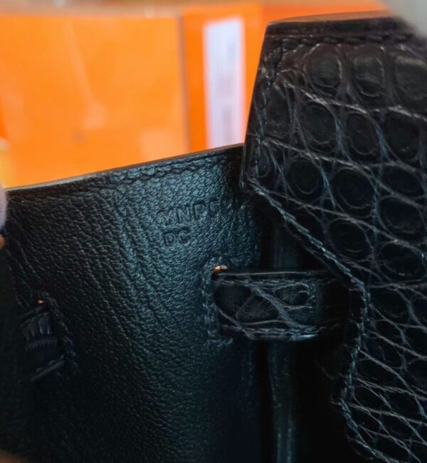 Hermes Birkin Touch Matte Alligator & Togo ck89 Noir Black Gold Hardware 25cm Full Handmade