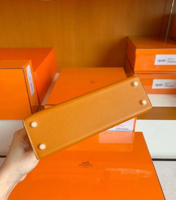 Hermes mini Kelly Epsom Light Golden Brown Gold Hardware 19cm Full Handmade