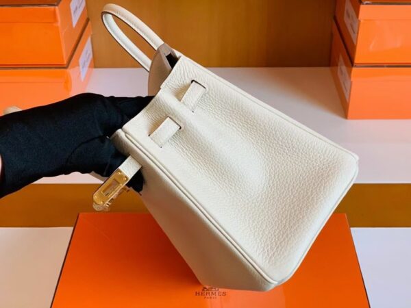 Hermes Birkin Togo Creamy White Gold Hardware 25cm Full Handmade