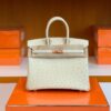 Hermes Birkin Ostrich 3C Wool white Rose Gold Hardware 25cm Full Handmade