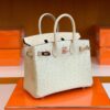 Hermes Birkin Ostrich 3C Wool white Rose Gold Hardware 25cm Full Handmade