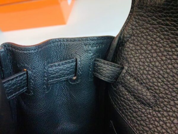Hermes Kelly ado TC Leather Black Silver Hardware 22cm Full Handmade