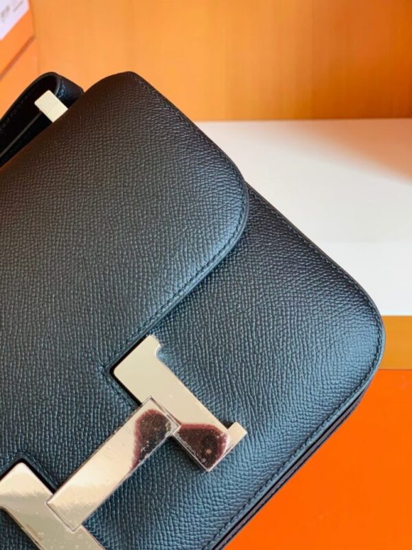 Hermes Constance Epsom Black Silver Hardware 24cm Full Handmade