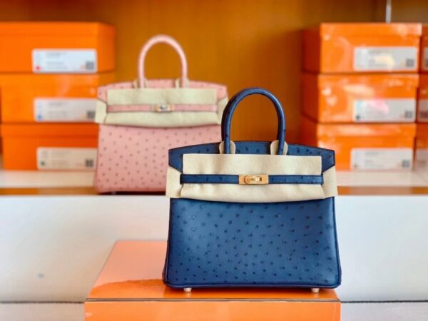 mmexport1690709662246-1024x768-1 Hermes Birkin Ostrich Royal blue Gold Hardware 25cm Full Handmade