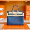 mmexport1690709664066-1024x779-1 Hermes Birkin Ostrich Royal blue Gold Hardware 25cm Full Handmade