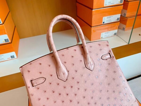 mmexport1690709701935-1024x768-1 Hermes Birkin Ostrich CK94 Pink Silver Hardware 25cm Full Handmade