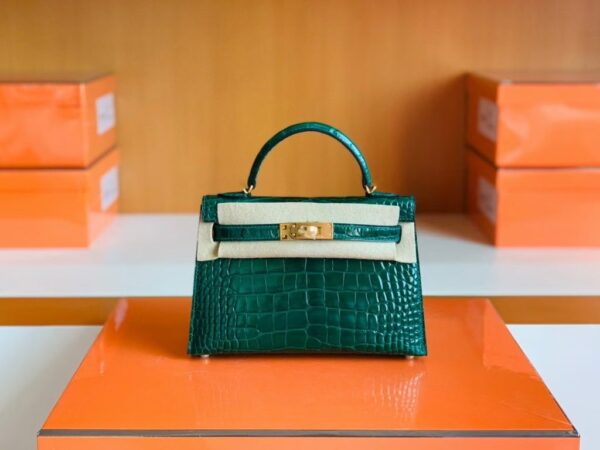 mmexport1690709770481-1024x768-1 Hermes Mini Kelly sellier shiny alligator crocodile 6Q jade green Gold Hardware 19cm Full Handmade
