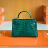 mmexport1690709771817-1024x768-1 Hermes Mini Kelly sellier shiny alligator crocodile 6Q jade green Gold Hardware 19cm Full Handmade