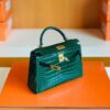 mmexport1690709780184-1024x781-1 Hermes Mini Kelly sellier shiny alligator crocodile 6Q jade green Gold Hardware 19cm Full Handmade