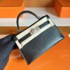 mmexport1690710652097-1024x768-1 Hermes Mini Kelly chèvre ck89 Black Silver Hardware 19cm Full Handmade