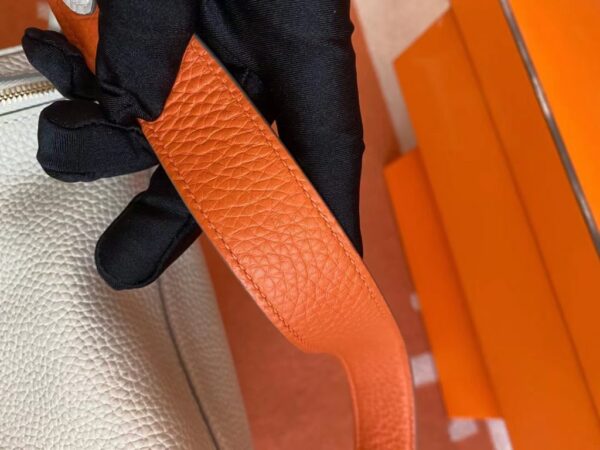 Hermès Lindy TC i2 Creamy White & Orange Gold Hardware 26cm Full Handmade
